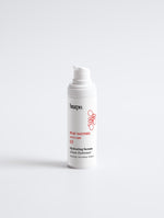 Hydrating Serum, PEAU SATINÉE - bearpo., radiating and hydrating serum for all skin types, vegan skincare, white pump bottle of skincare on gray background